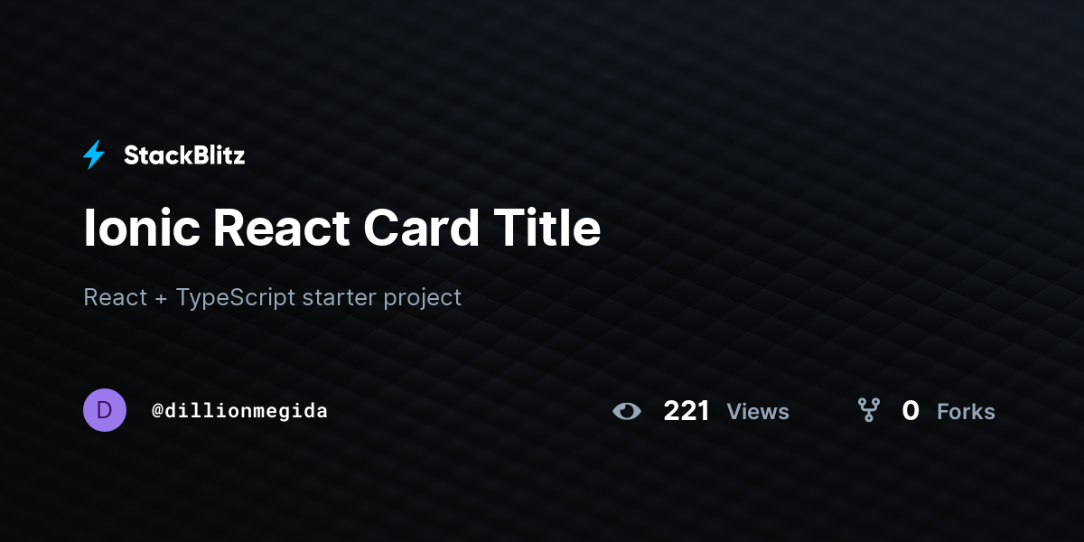Ionic React Card Title - StackBlitz