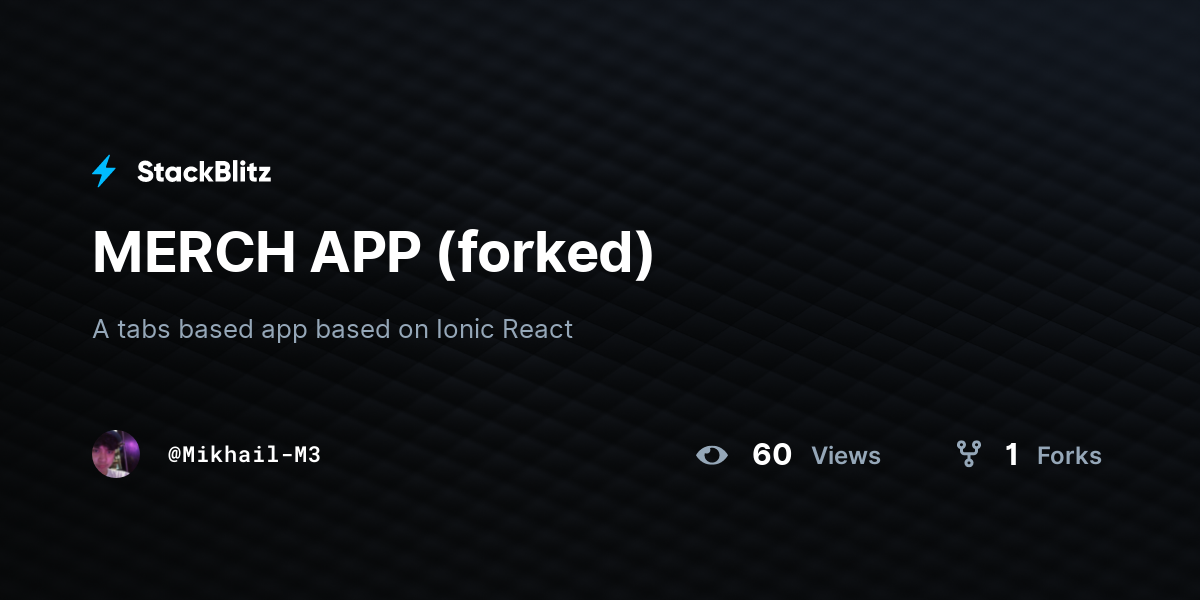 MERCH APP (forked) - StackBlitz