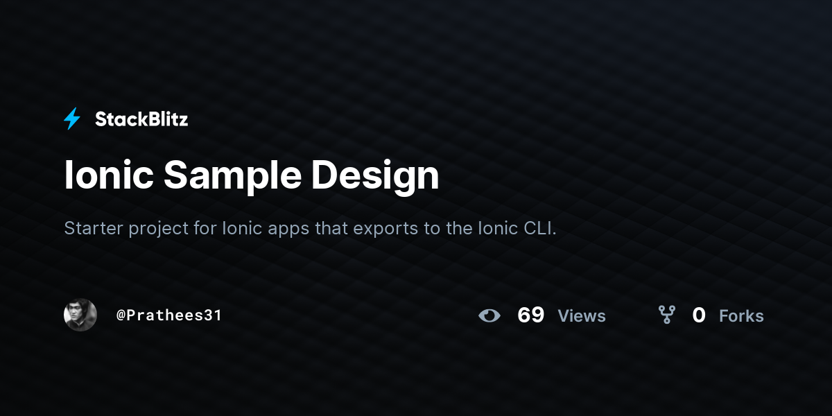 Ionic Sample Design - StackBlitz