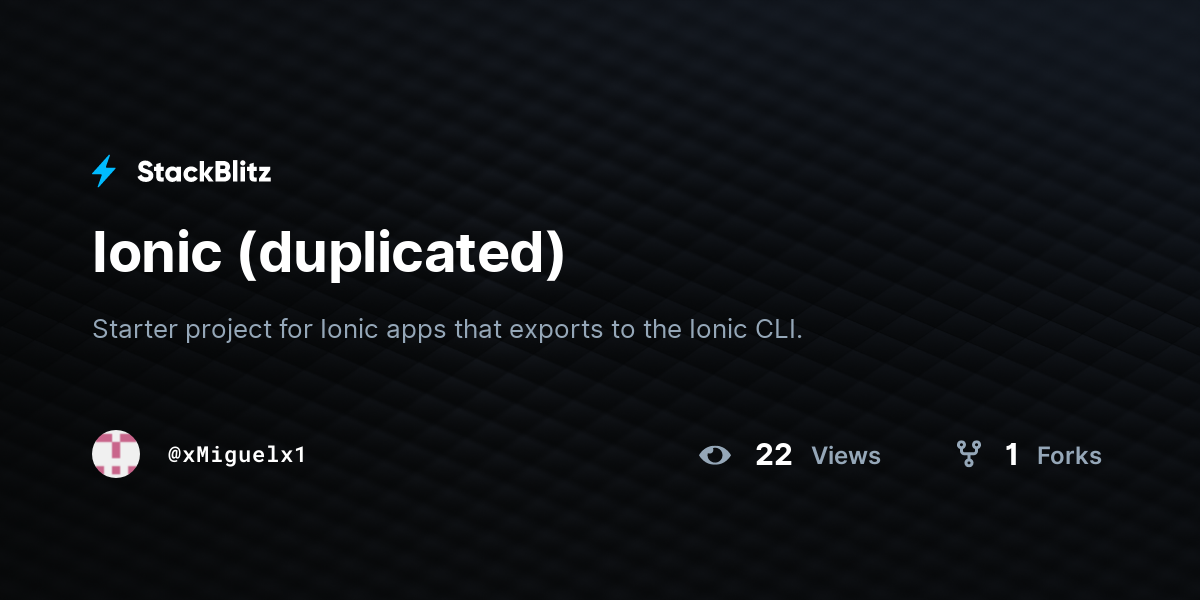 Ionic (duplicated) - StackBlitz