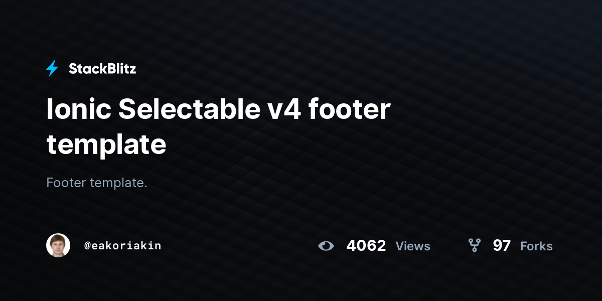 Ionic Selectable v4 footer template - StackBlitz