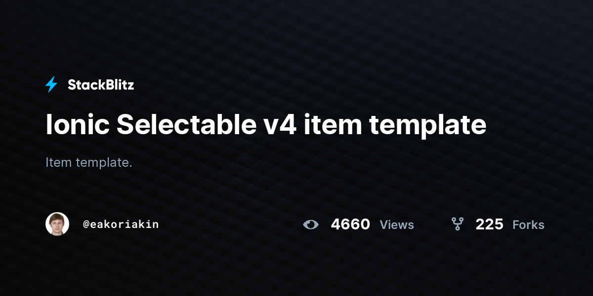 Ionic Selectable v4 item template - StackBlitz
