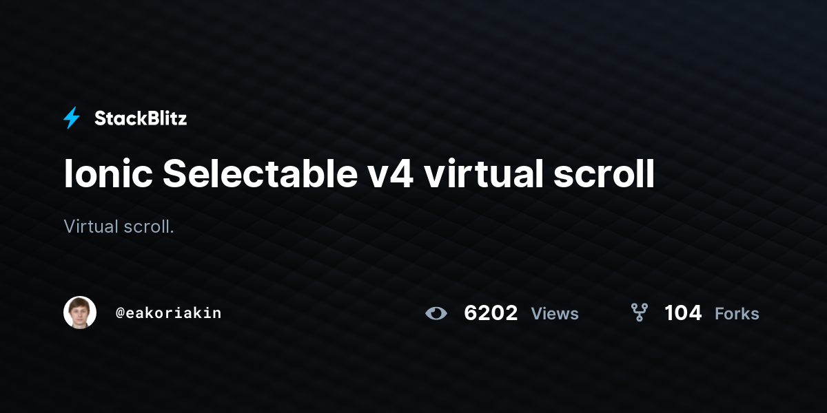 Ionic Selectable v4 virtual scroll - StackBlitz