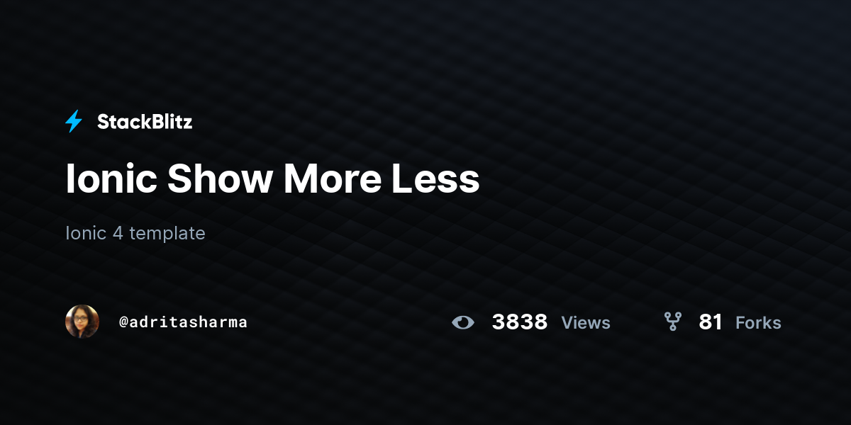 Ionic Show More Less Stackblitz