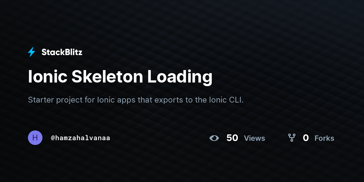 Ionic Skeleton Loading - StackBlitz