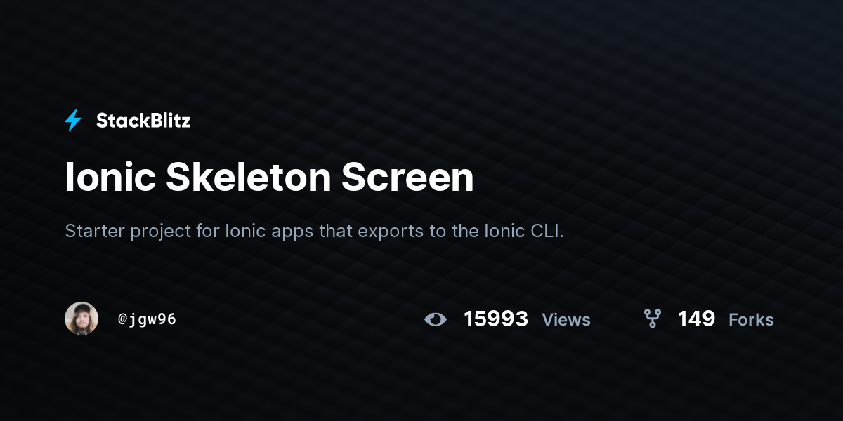 Ionic Skeleton Screen - StackBlitz