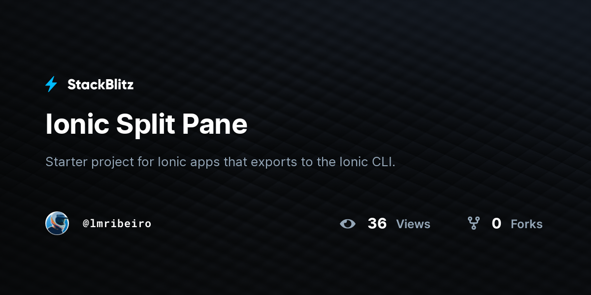 Ionic Split Pane - StackBlitz