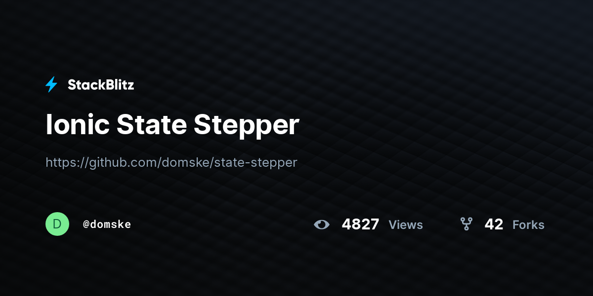 Ionic State Stepper - StackBlitz