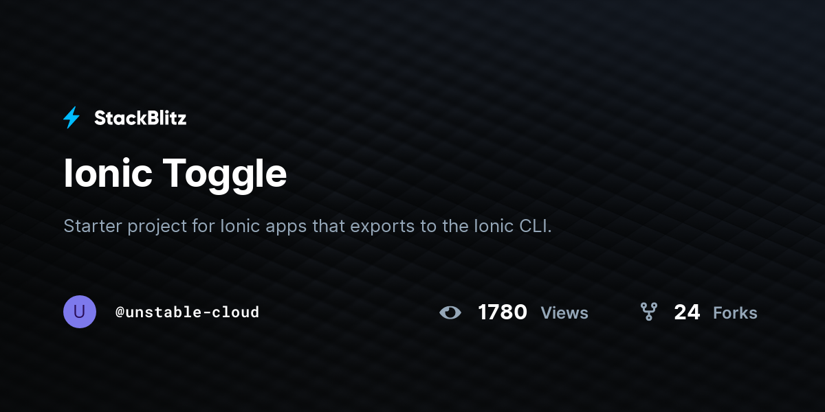 Ionic Toggle - StackBlitz