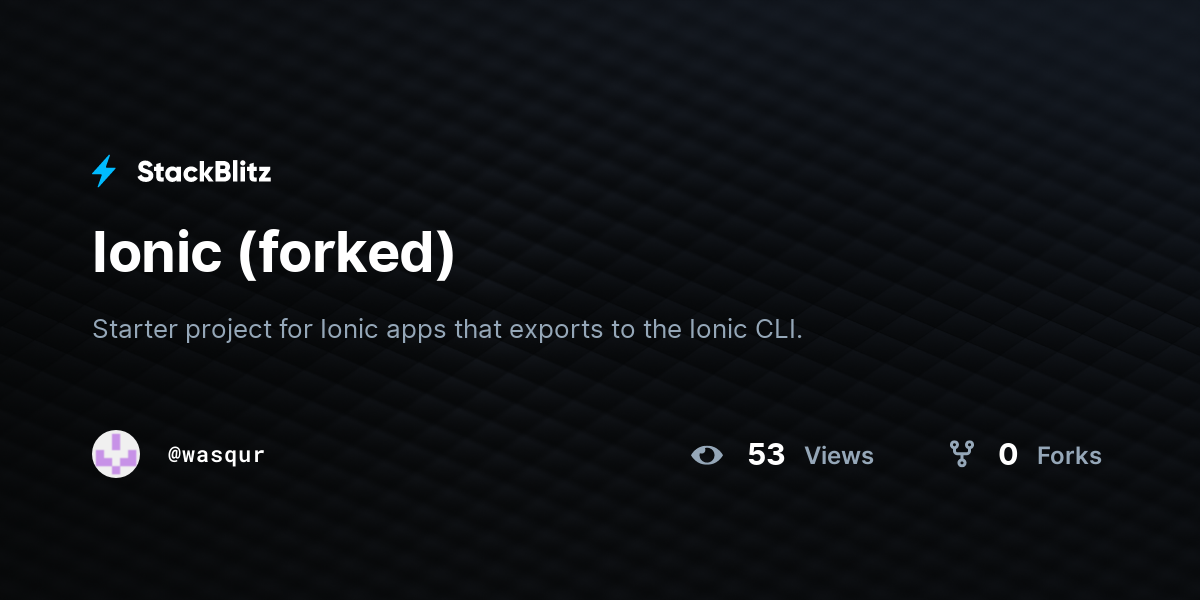 Ionic (forked) - StackBlitz