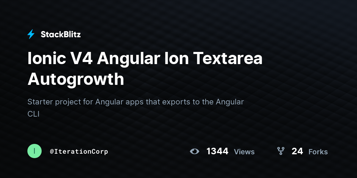Ionic V4 Angular Ion Textarea Autogrowth - StackBlitz
