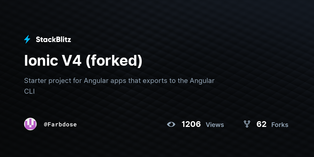 Ionic V4 (forked) - StackBlitz