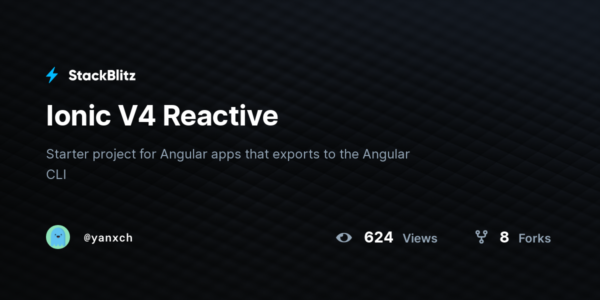 Ionic V4 Reactive - StackBlitz