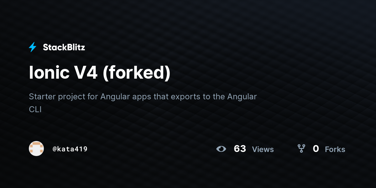 Ionic V4 (forked) - StackBlitz
