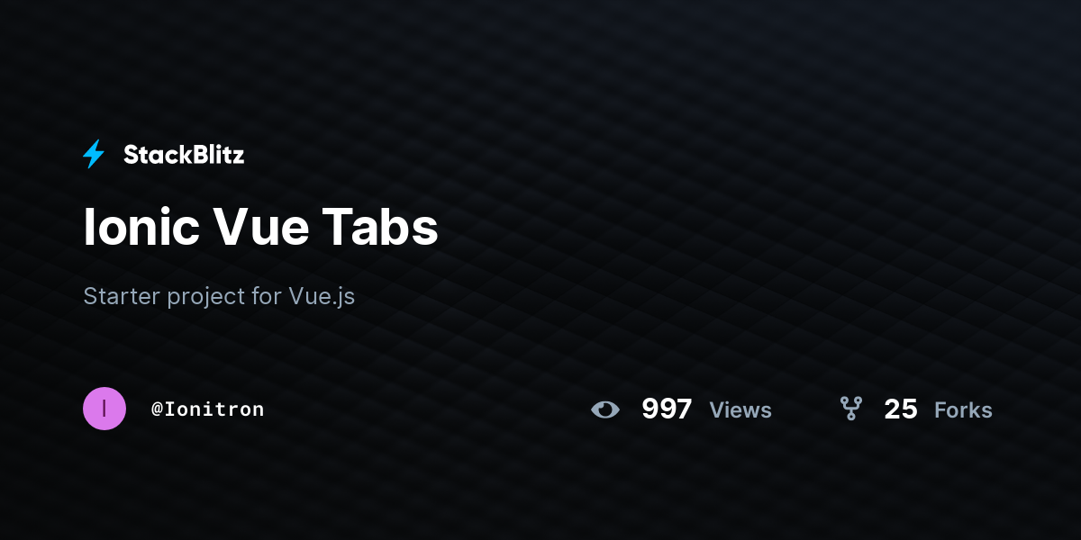 Ionic Vue Tabs - StackBlitz
