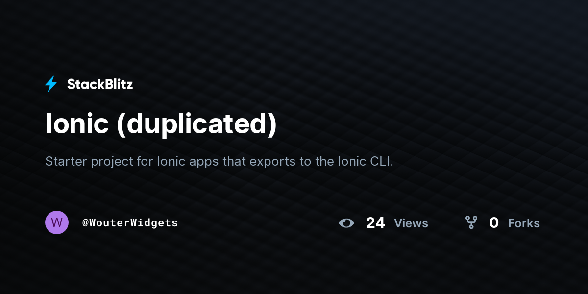 Ionic (duplicated) - StackBlitz