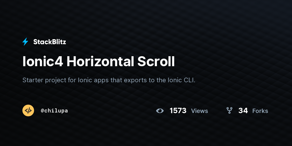Ionic4 Horizontal Scroll - StackBlitz