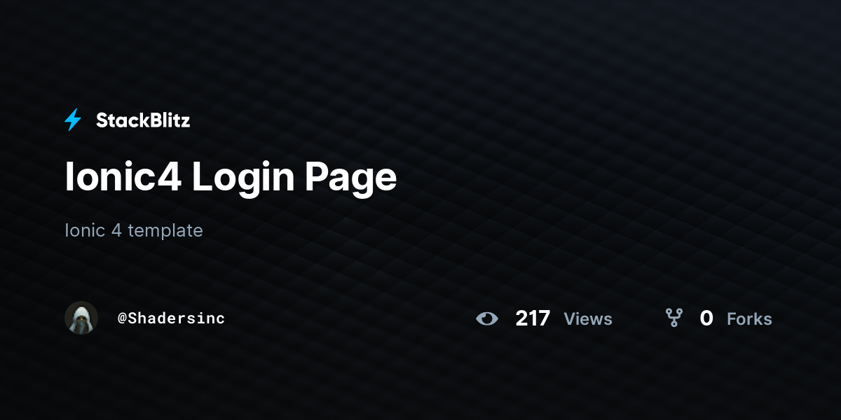 Ionic4 Login Page - StackBlitz