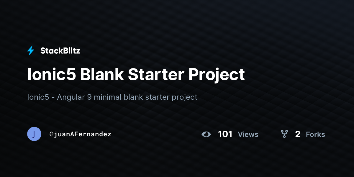 Ionic5 Blank Starter Project - StackBlitz