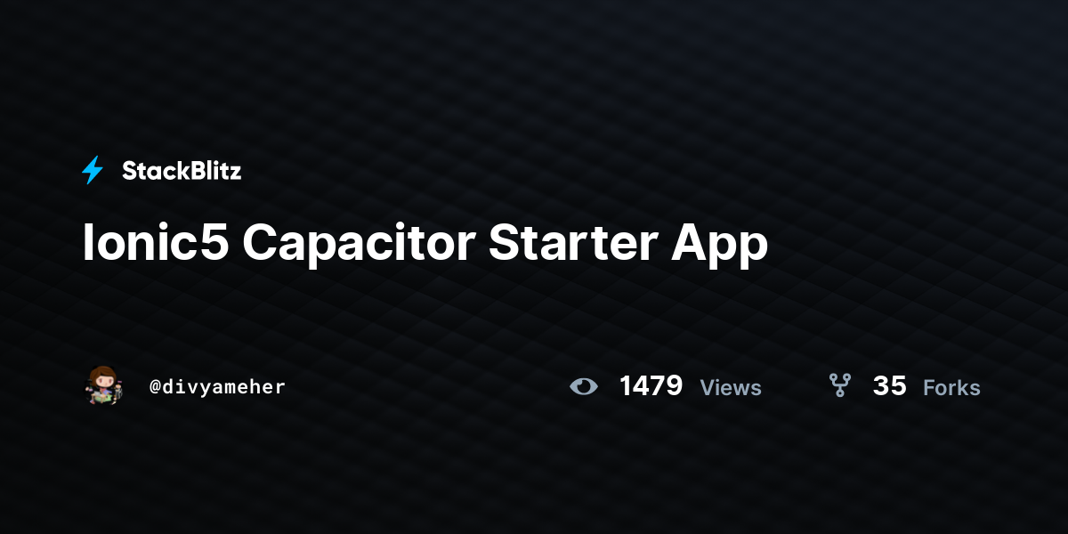 Ionic5 Capacitor Starter App - StackBlitz