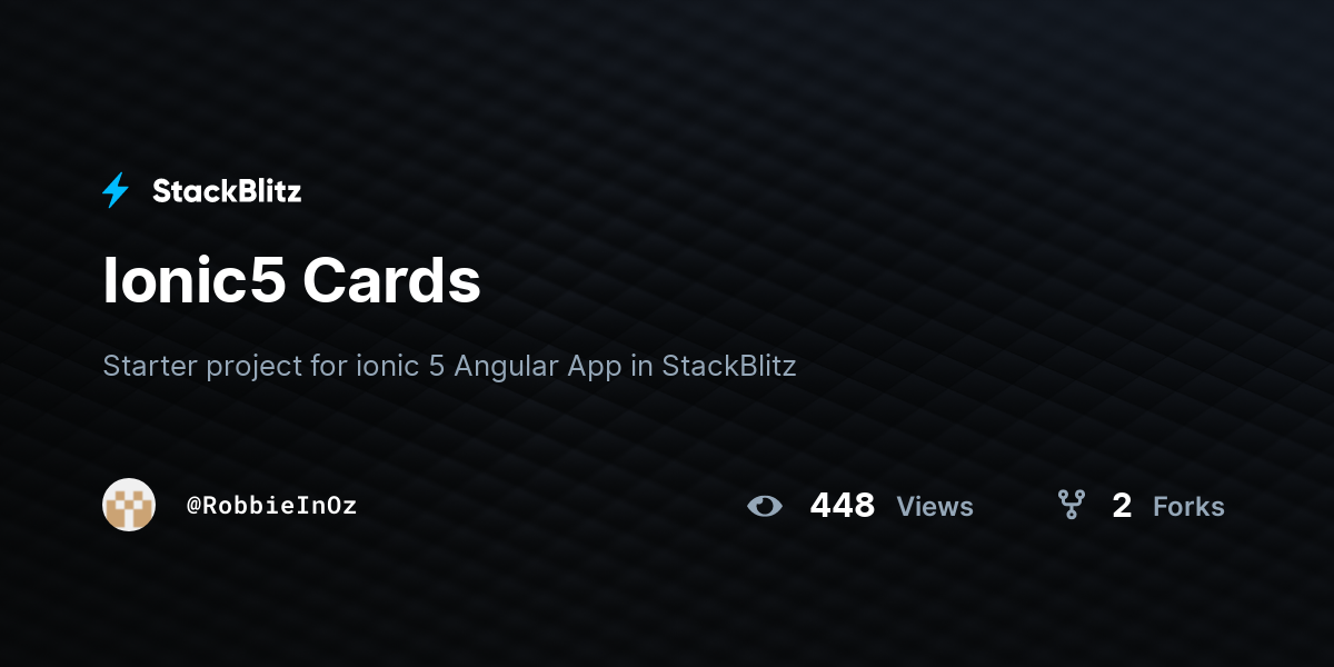 Ionic5 Cards - StackBlitz