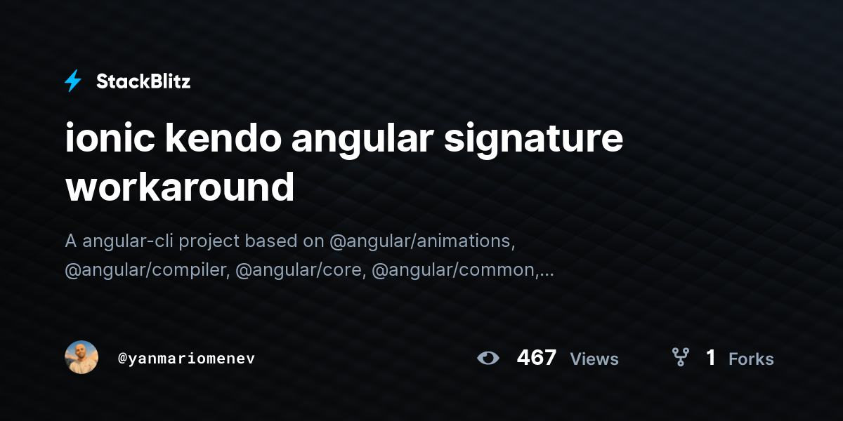 ionic kendo angular signature workaround - StackBlitz