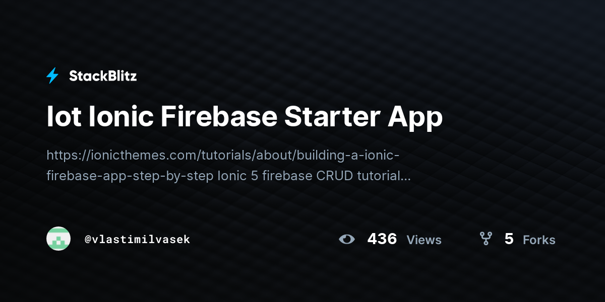 Iot Ionic Firebase Starter App - StackBlitz