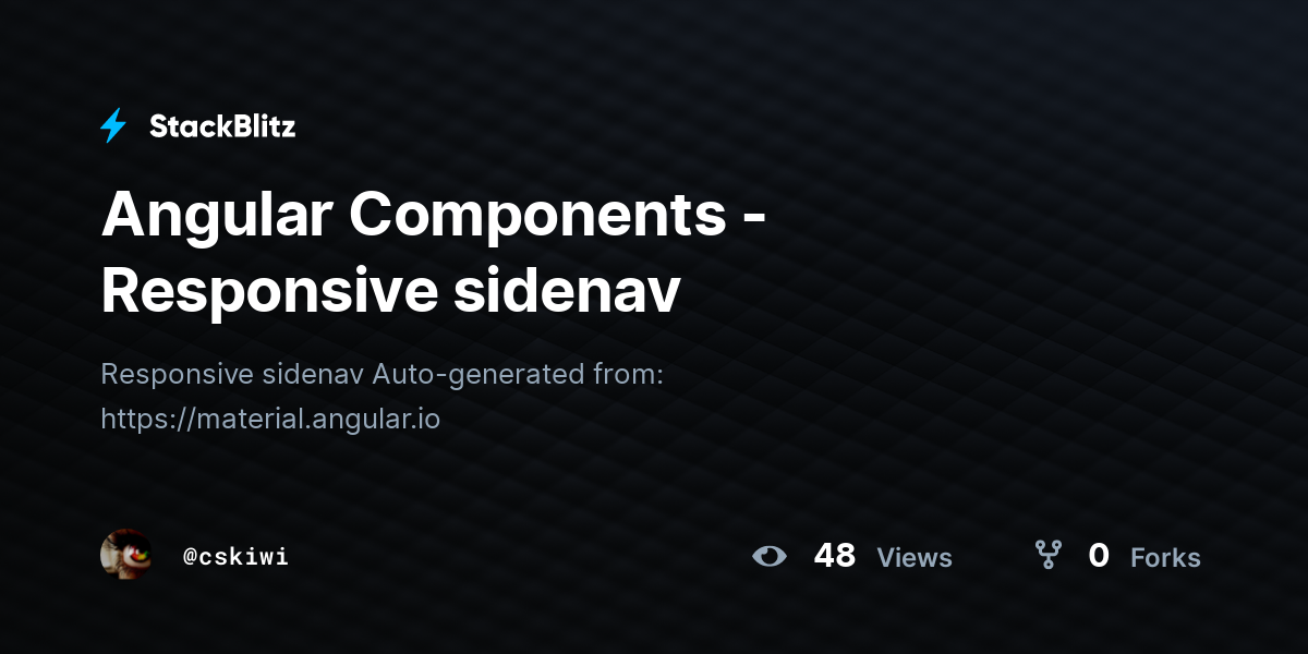 Angular Components - Responsive sidenav - StackBlitz