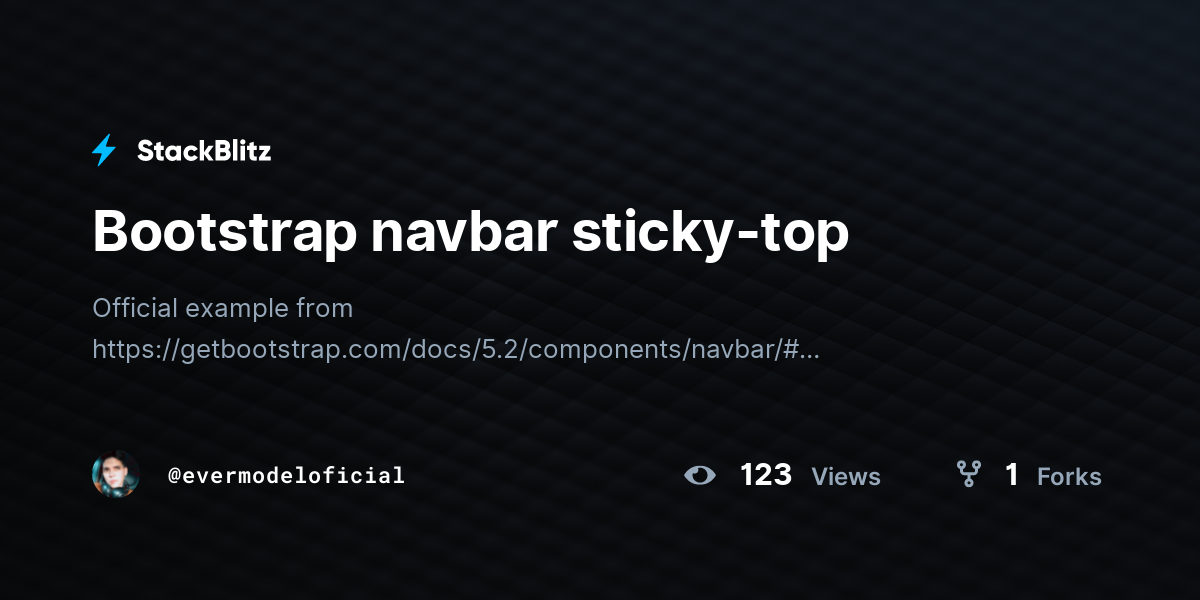 Bootstrap navbar sticky-top - StackBlitz