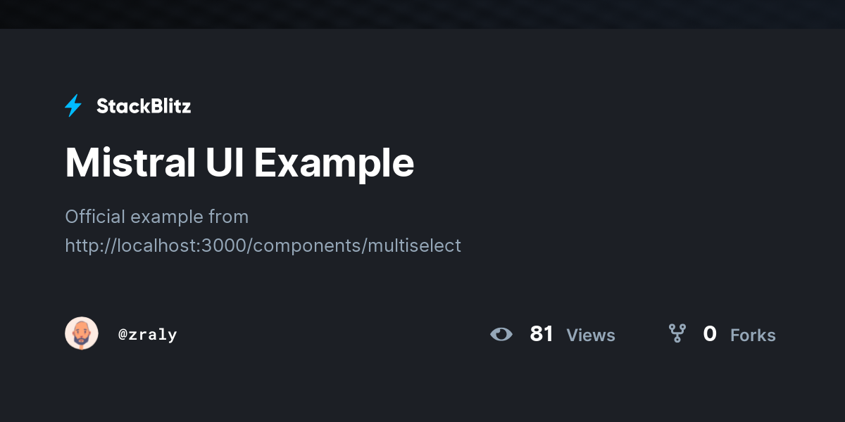 Mistral UI Example - StackBlitz