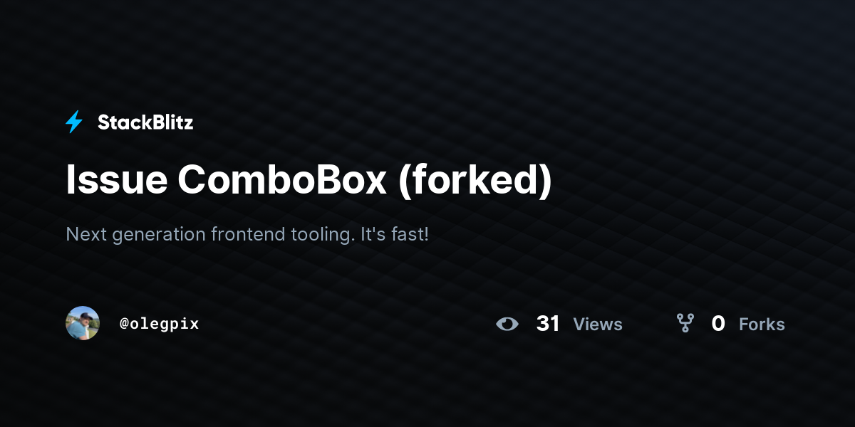 Issue ComboBox (forked) - StackBlitz
