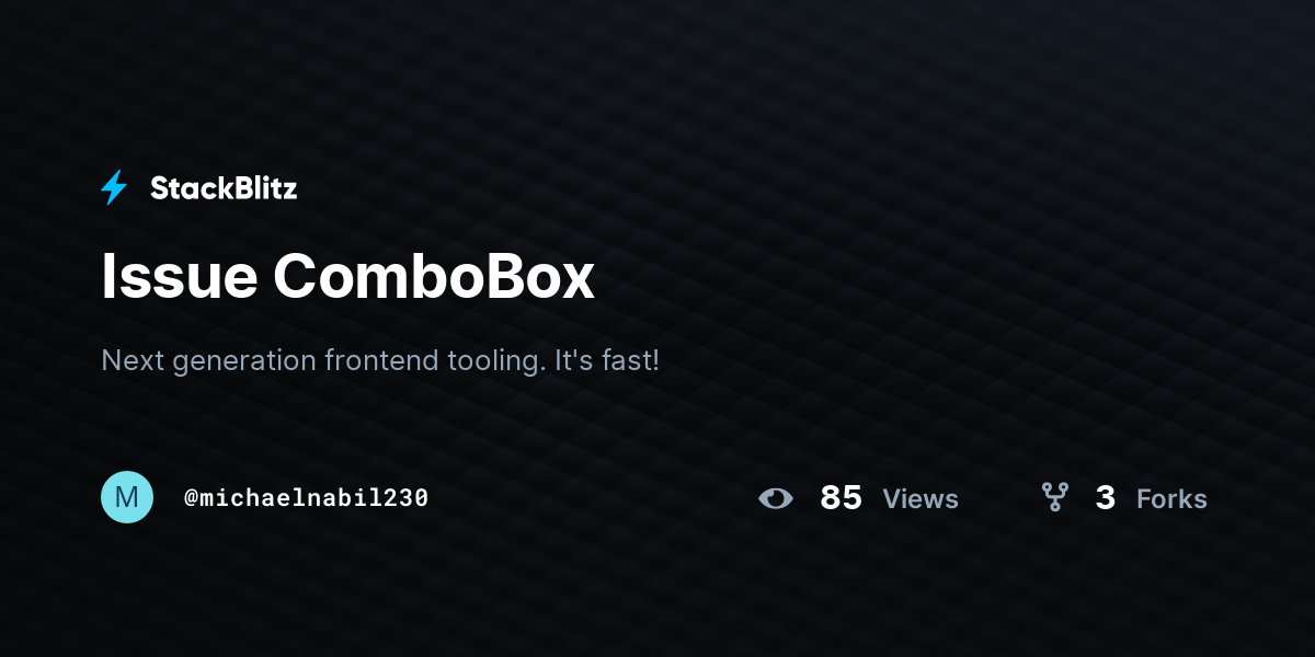 Issue ComboBox - StackBlitz