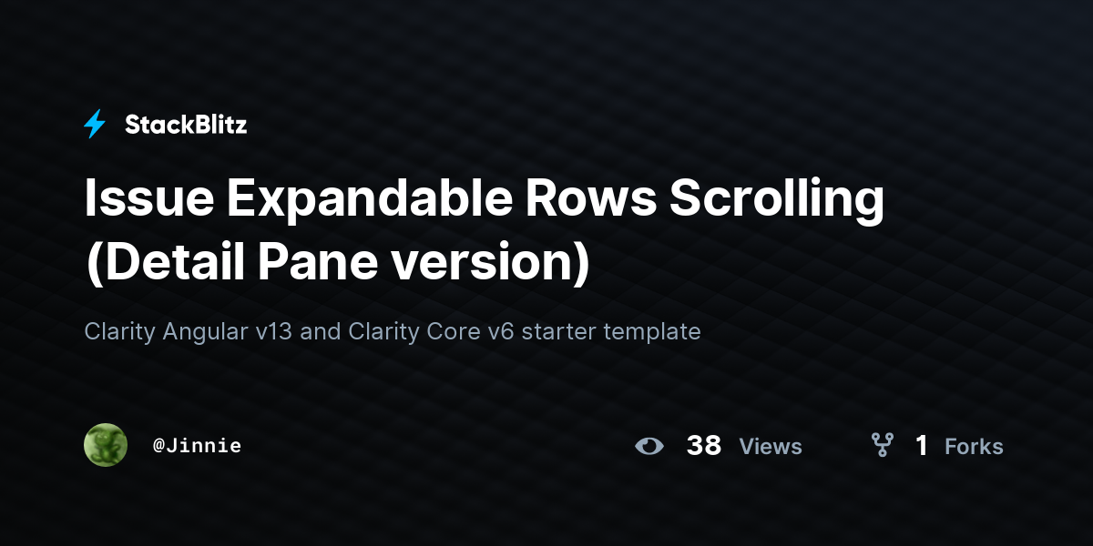 Issue Expandable Rows Scrolling (Detail Pane version) - StackBlitz