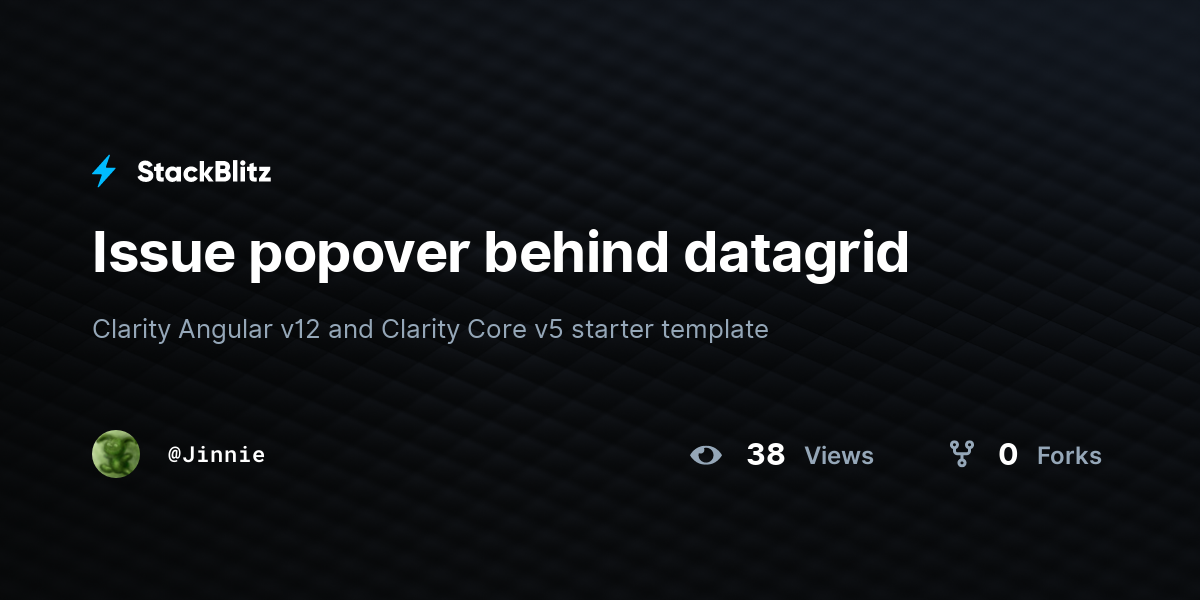 Issue popover behind datagrid - StackBlitz