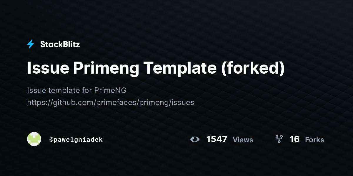 Issue Primeng Template (forked) - StackBlitz