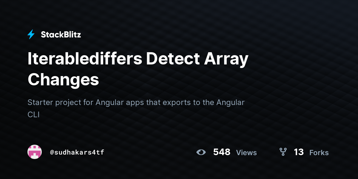 Iterablediffers Detect Array Changes - StackBlitz