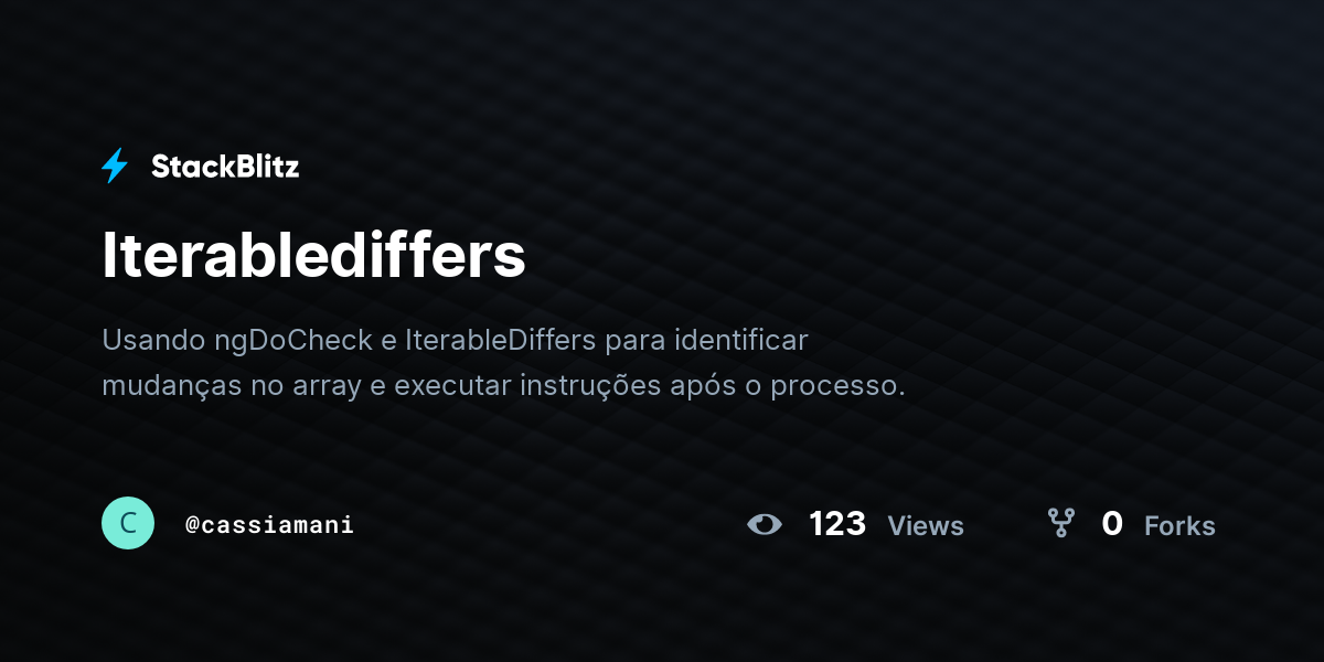 Iterablediffers - StackBlitz
