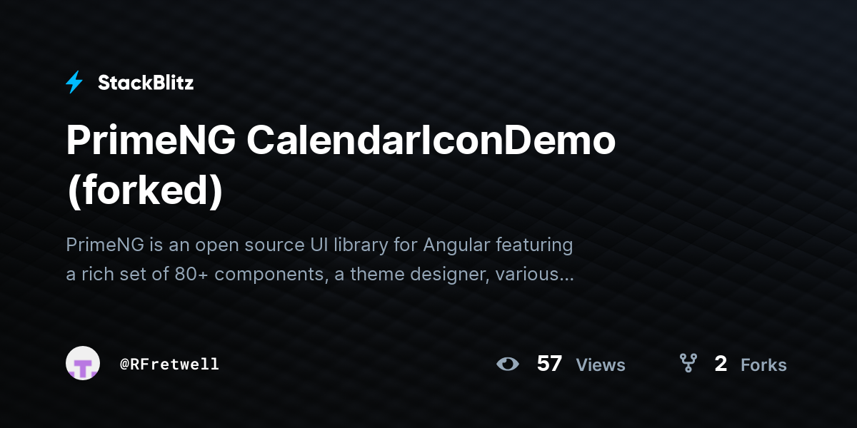 PrimeNG CalendarIconDemo (forked) - StackBlitz