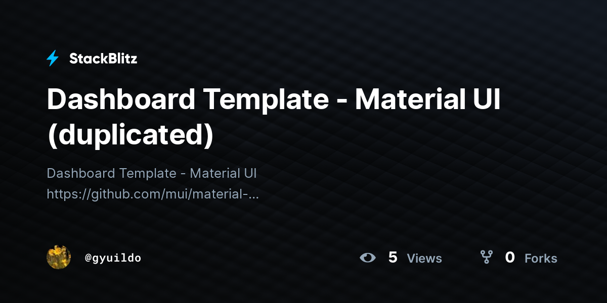 Dashboard Template - Material UI (duplicated) - StackBlitz