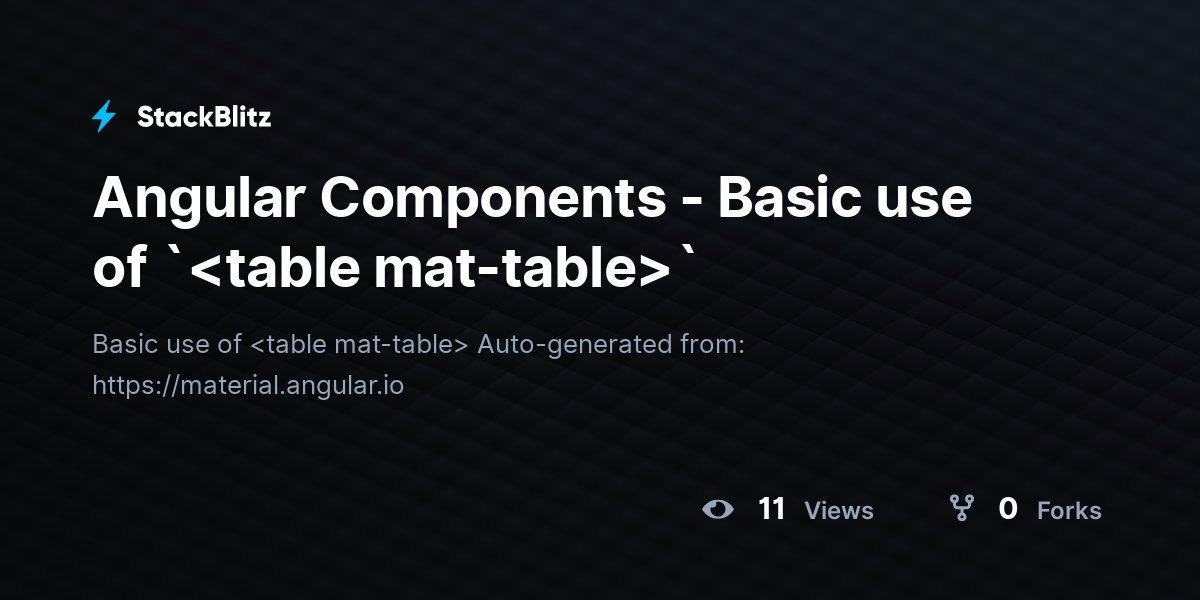 Angular Components - Basic use of ` ` - StackBlitz
