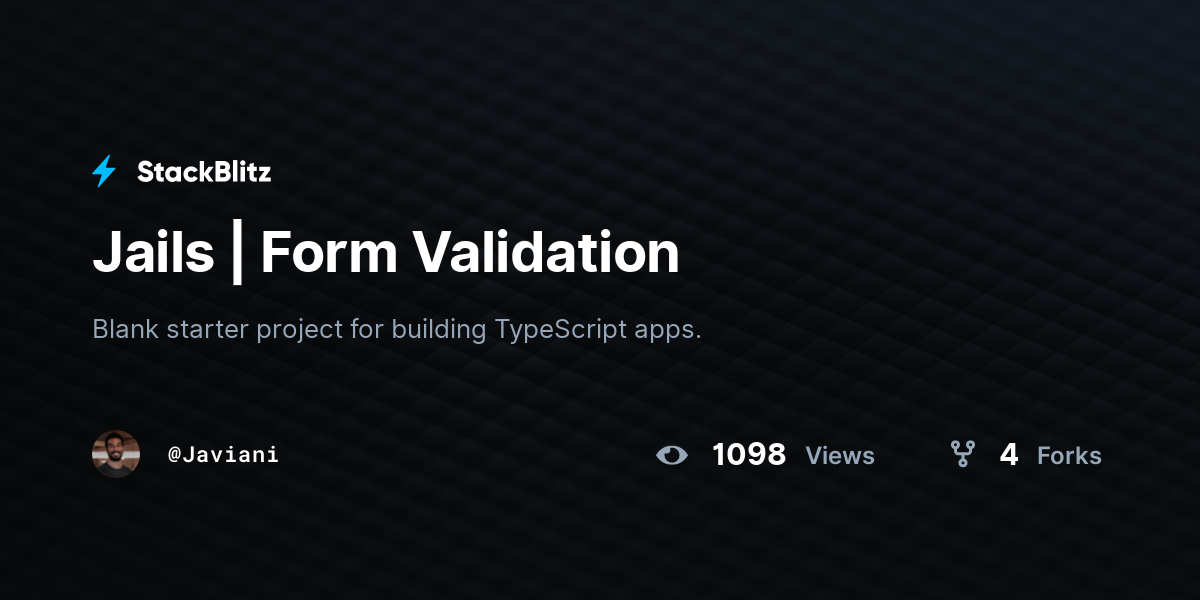 Jails | Form Validation - StackBlitz