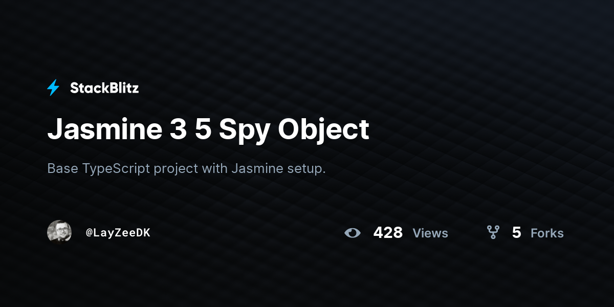 Jasmine 3 5 Spy Object - StackBlitz