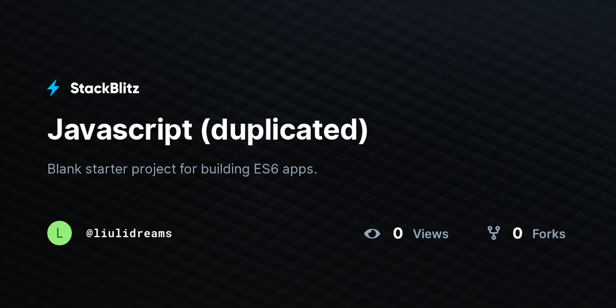 Javascript (duplicated) - StackBlitz