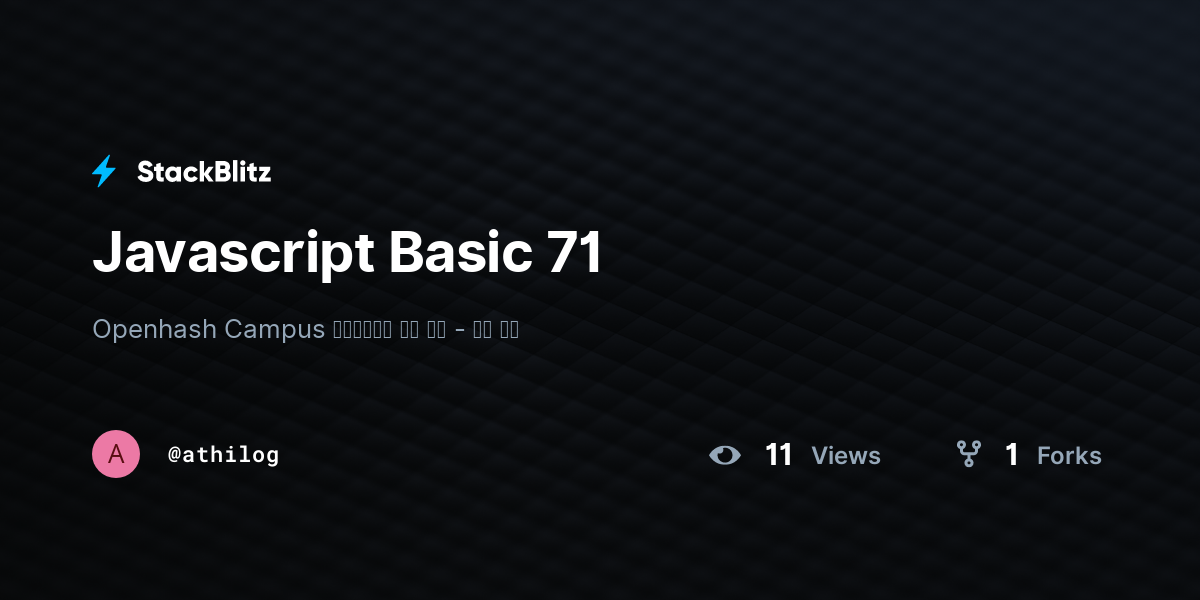 Javascript Basic 71 - StackBlitz