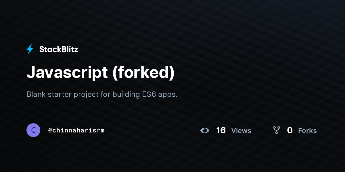 Javascript (forked) - StackBlitz