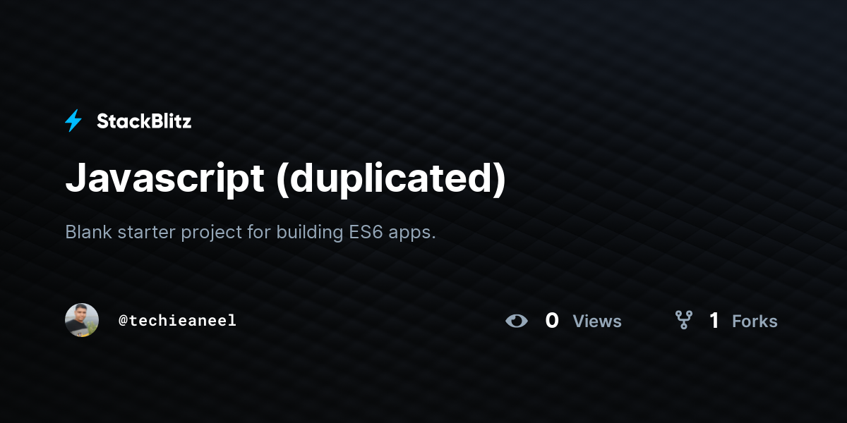 Javascript (duplicated) - StackBlitz