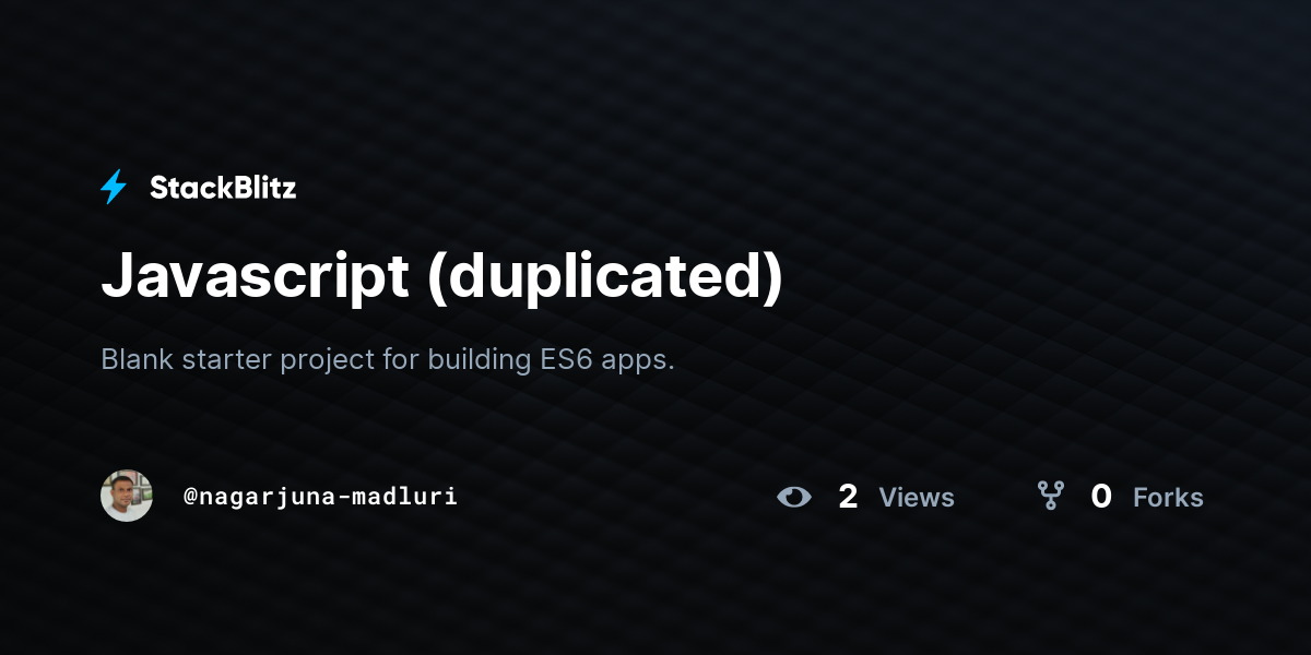 Javascript (duplicated) - StackBlitz