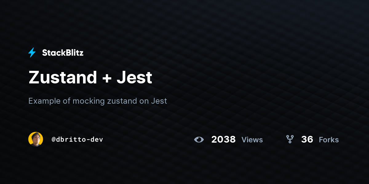 Zustand + Jest - StackBlitz