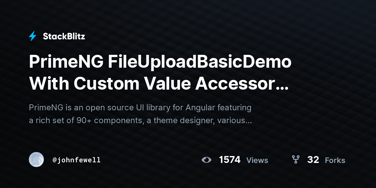 PrimeNG FileUploadBasicDemo With Custom Value Accessor Directive ...
