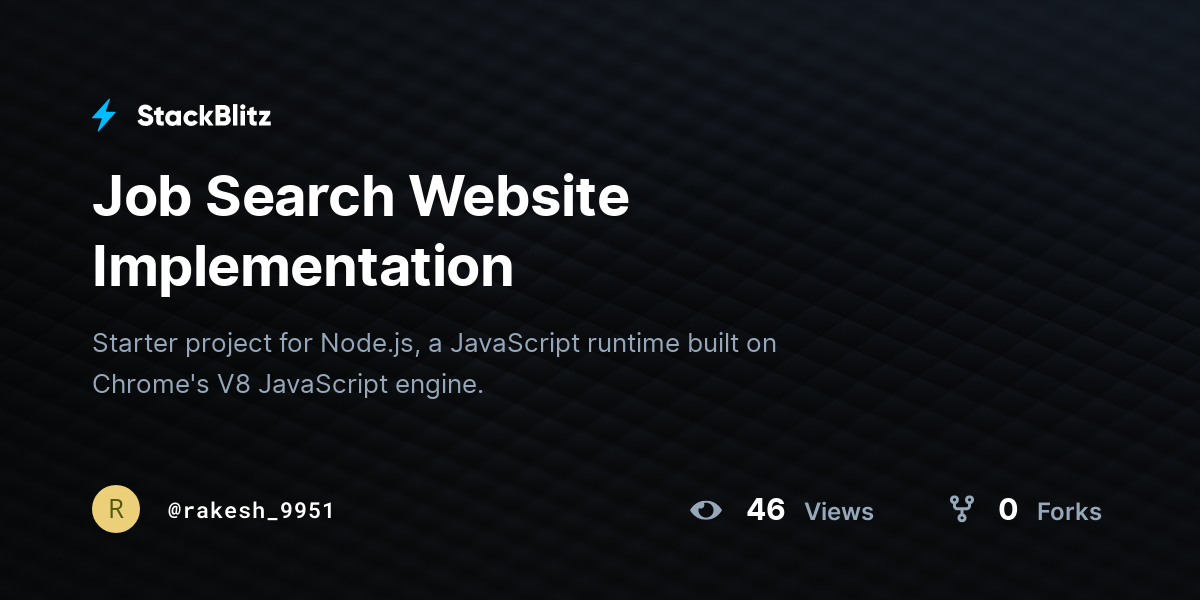 Job Search Website Implementation - StackBlitz